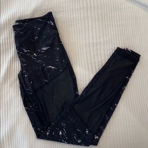 Varley Black Marble Mesh Leggings, S